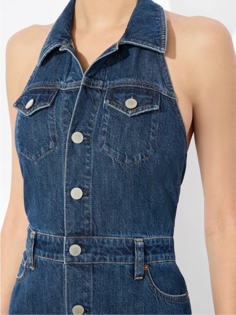 alice + olivia JUANA HIGH LOW DENIM DRESS - Picture 2 of 11